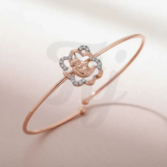 Curious Cat Charm Gold Bangle