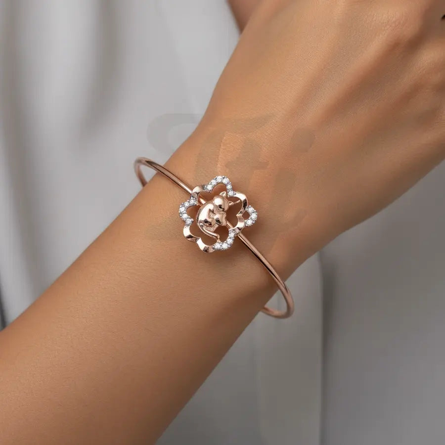 Curious Cat Charm Gold Bangle