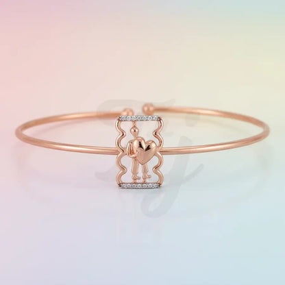 Heart Carrier Gold Bangle