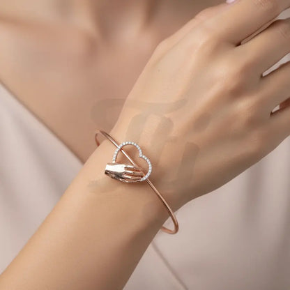 Heart Hand Glow Gold Bangle