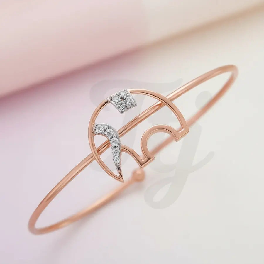 Minimal elephant Gold Bangle