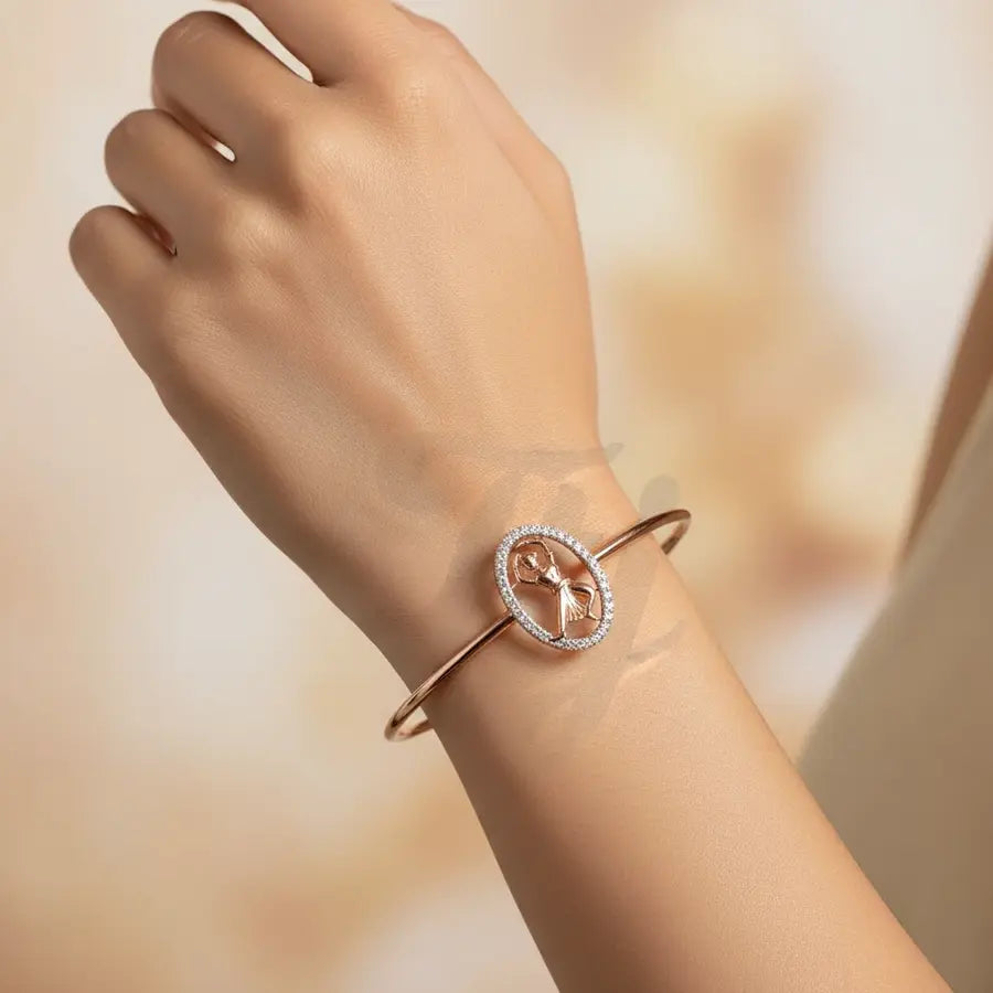 Graceful Bharatanatyam Elegance Gold Bangle