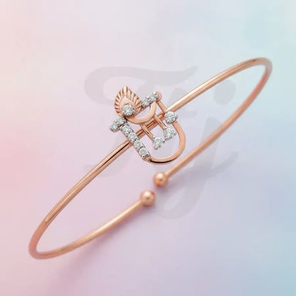 Celestial Peacock Feather Gold Bangle