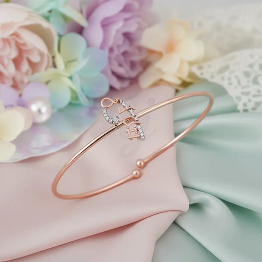 Musical Harmony Symbols Gold Bangle