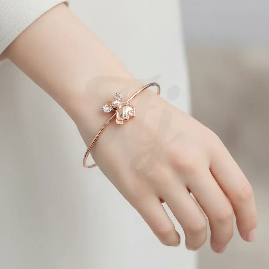 Playful Elephant Toy Gold Bangle