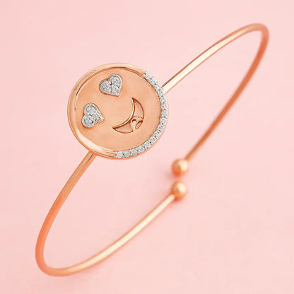 Cheerful Joyful Smiley Gold Bangle