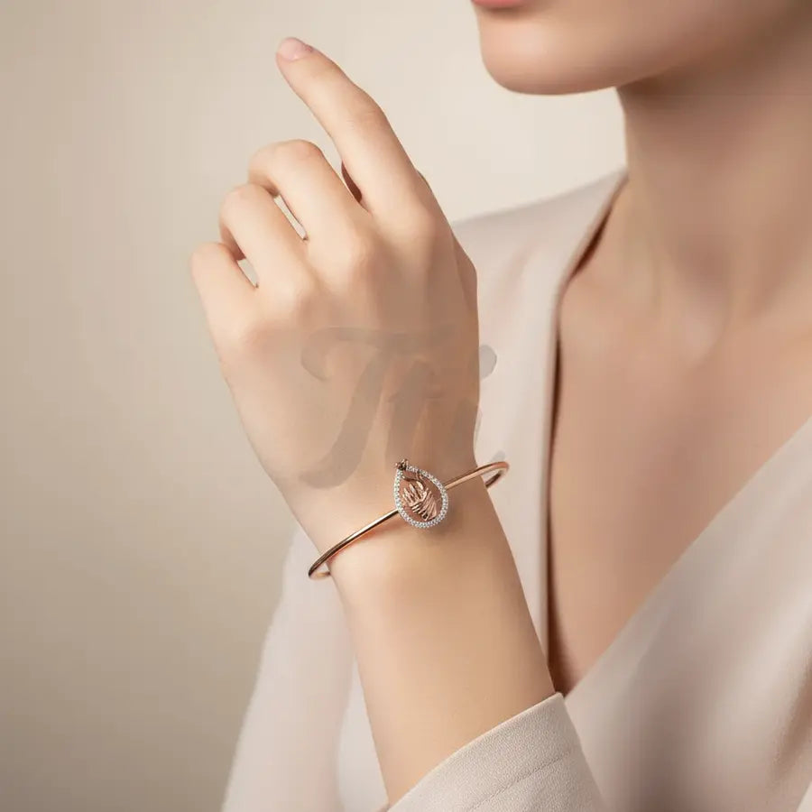Heartfelt Finger Gesture Gold Bangle