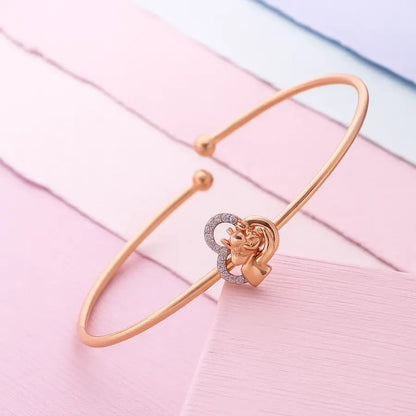 Precious Human Heart Gold Bangle