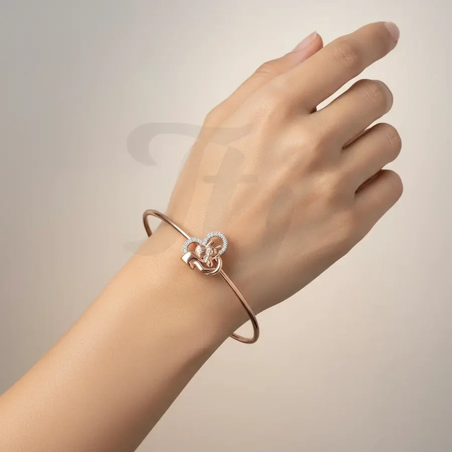 Precious Human Heart Gold Bangle