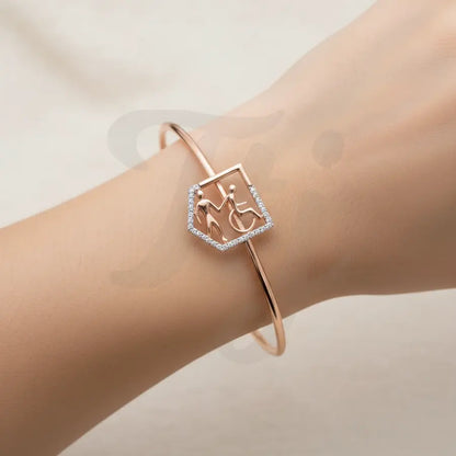 Compassionate Helping Hand Gold Bangle