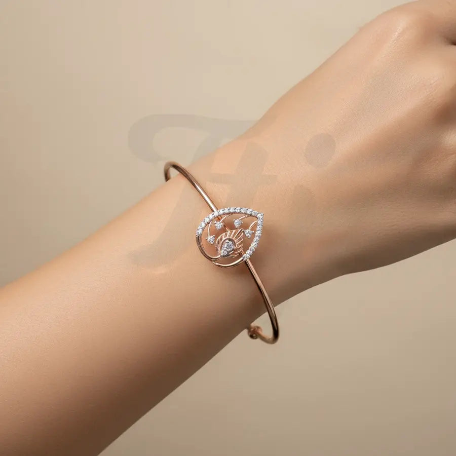 Luxe Leaf Stones Gold Bangle
