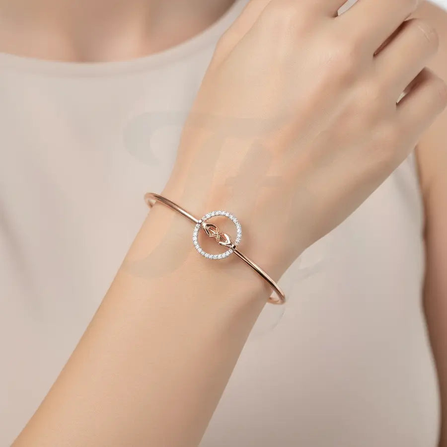 Heartfelt Hand Symbol Gold Bangle
