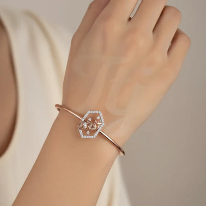 Paired Feather Beauty Gold Bangle