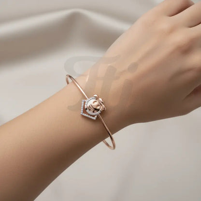 Playful Capped Smiley Gold Bangle