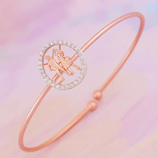 Energetic Dance Pair Gold Bangle