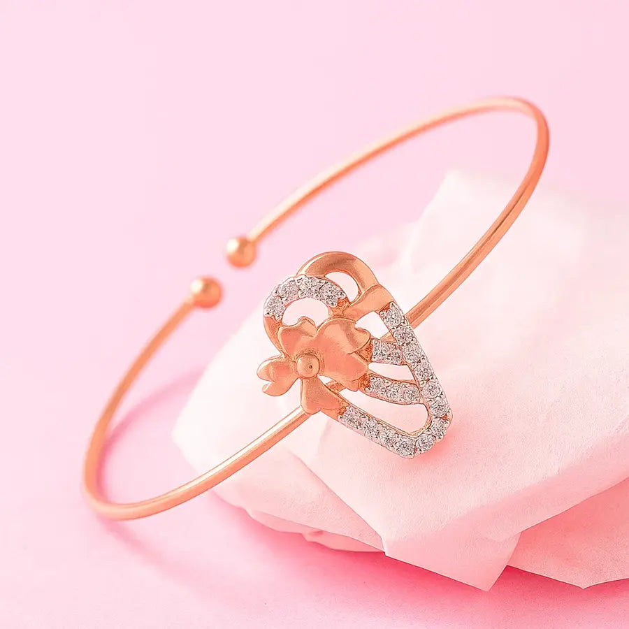 Artistic Floral Stones Gold Bangle