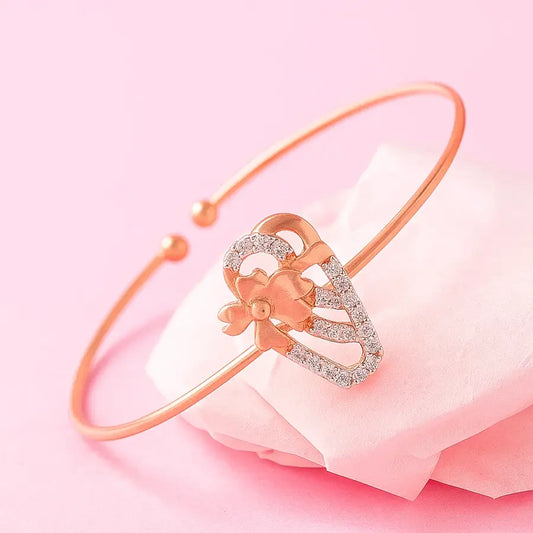 Artistic Floral Stones Gold Bangle