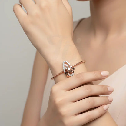 Artistic Floral Stones Gold Bangle