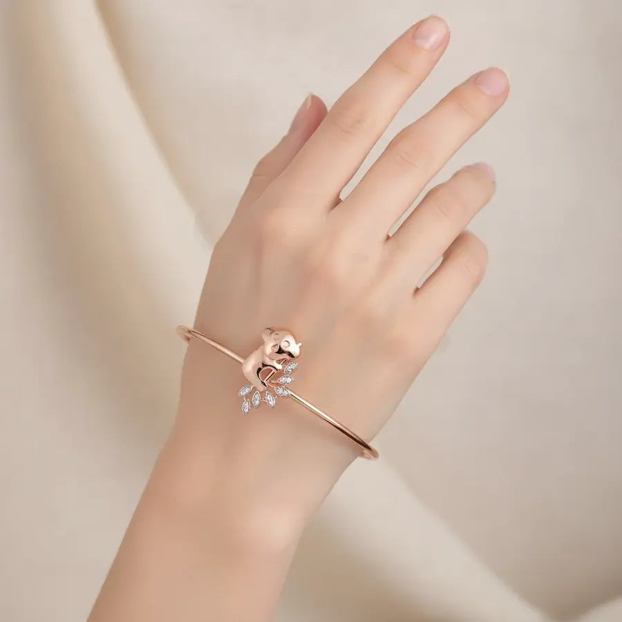Koala Leaf Serenity Gold Bangle