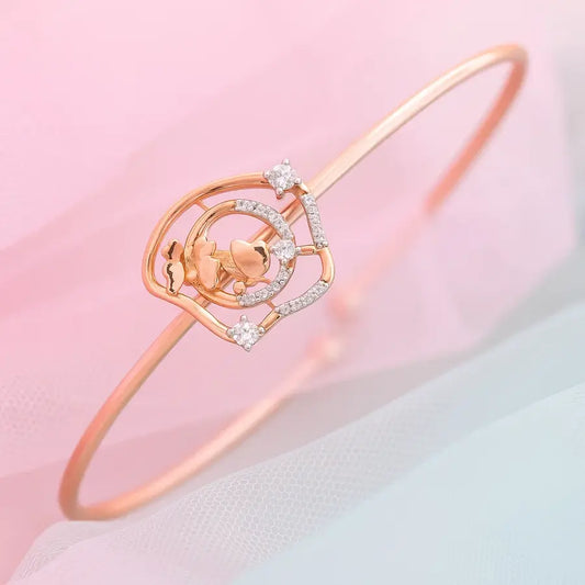 Butterfly Flower Magic Gold Bangle