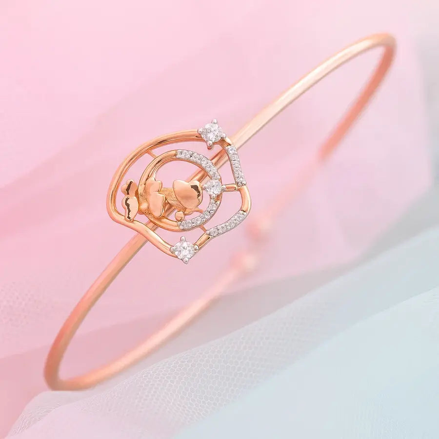 Butterfly Flower Magic Gold Bangle