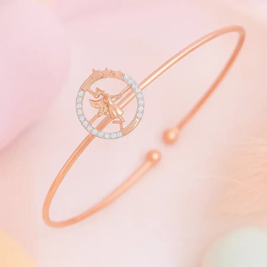 Mystical Winged Angel Gold Bangle