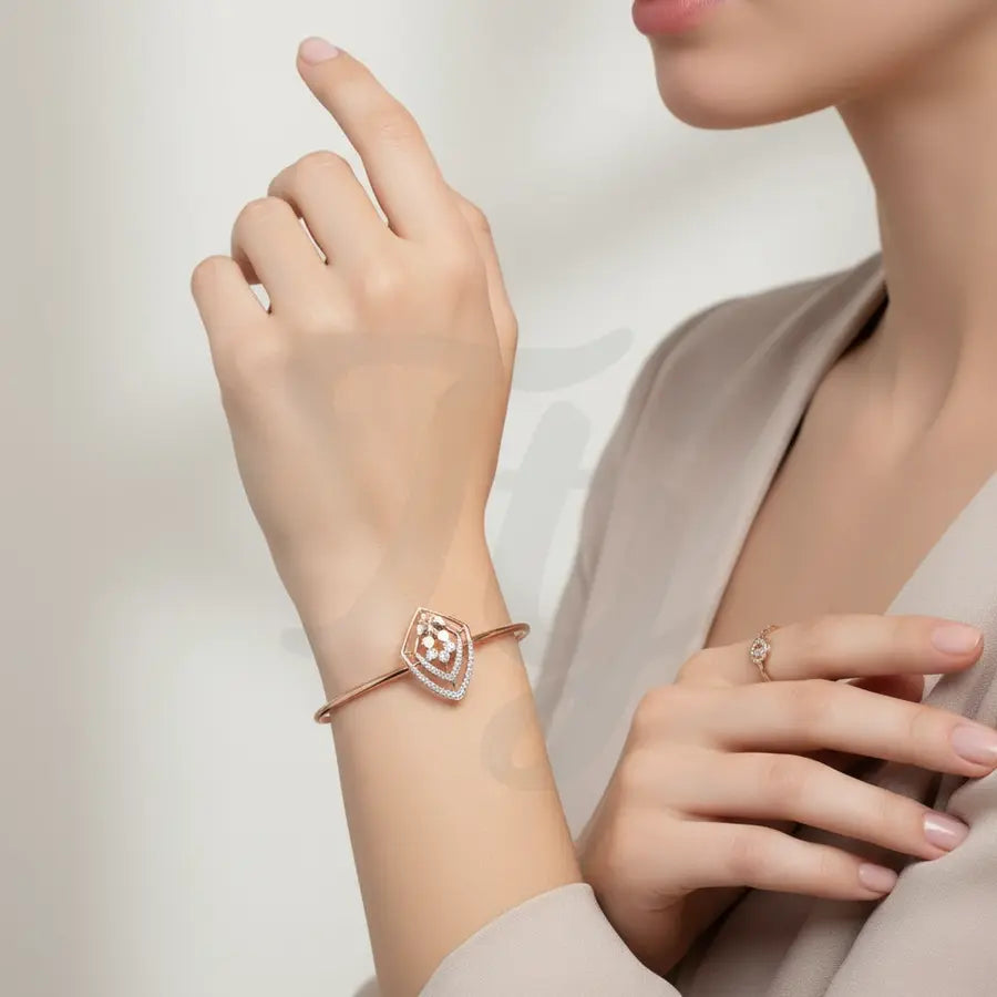 Shielded Butterfly Fantasy Gold Bangle