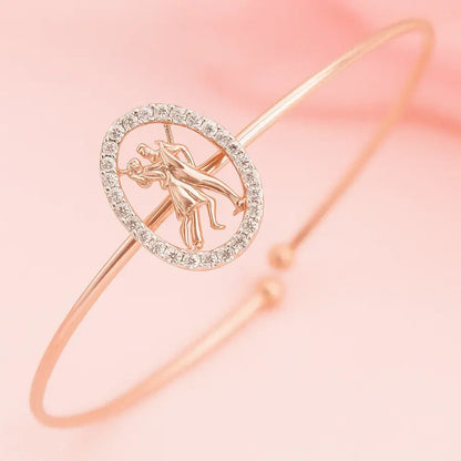 Joyful Couples Dance Gold Bangle