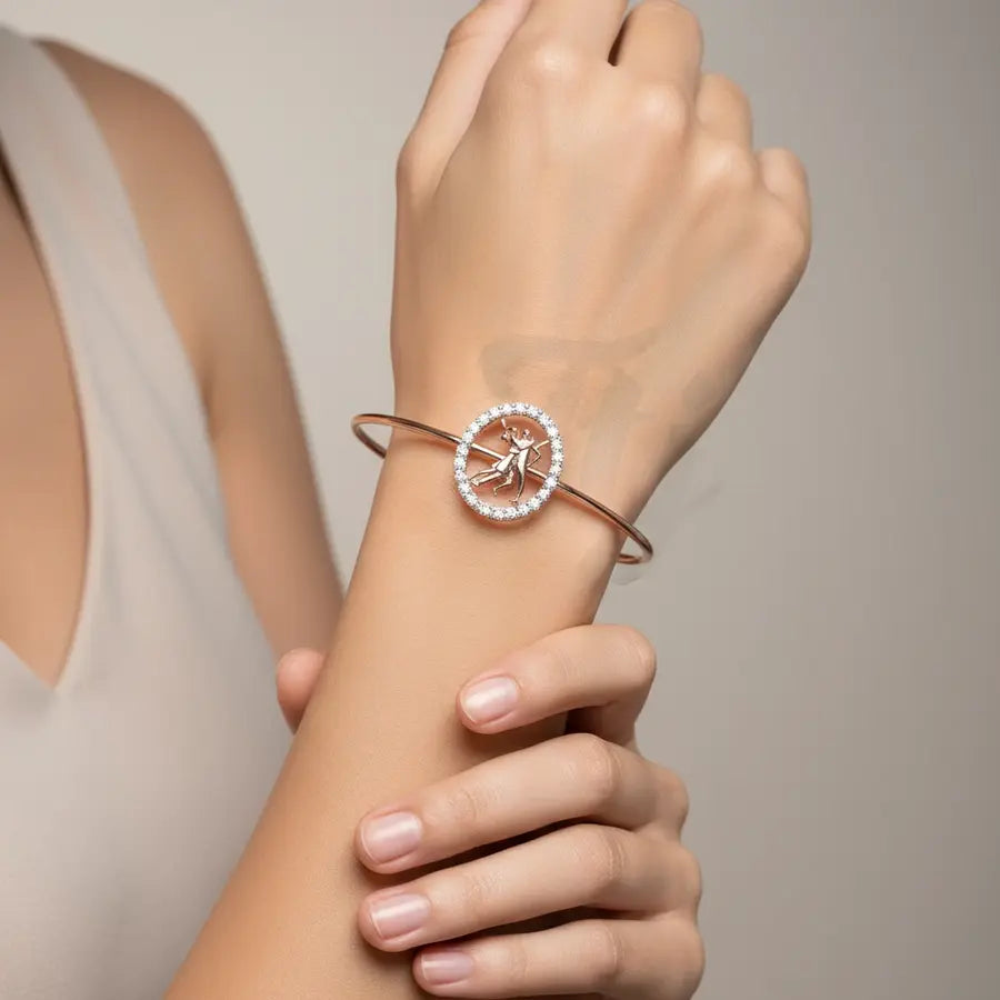Joyful Couples Dance Gold Bangle