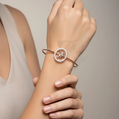Joyful Couples Dance Gold Bangle