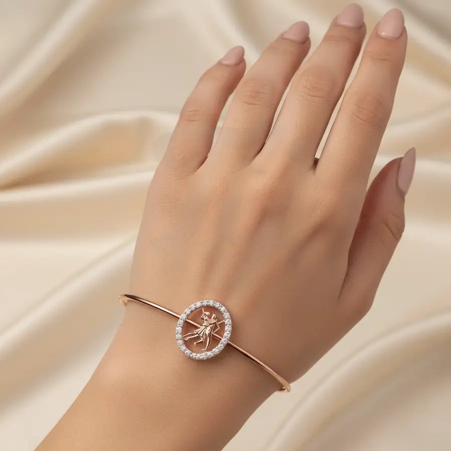 Joyful Couples Dance Gold Bangle