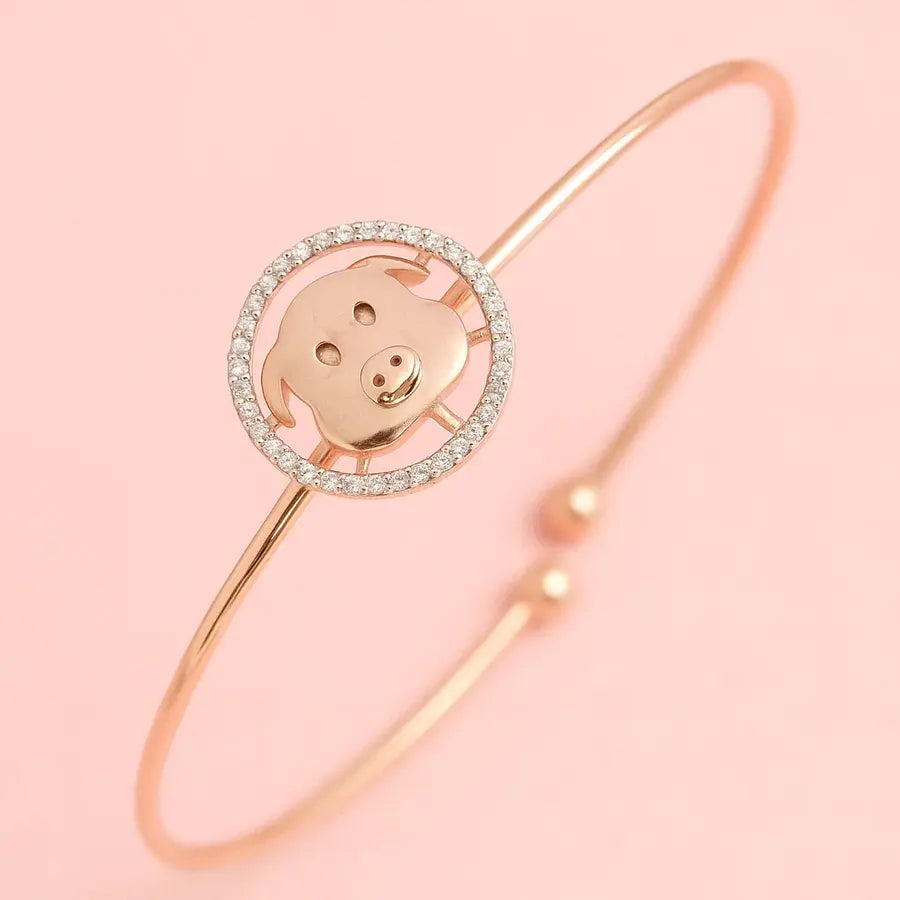 Lucky Piggy Gold Bangle