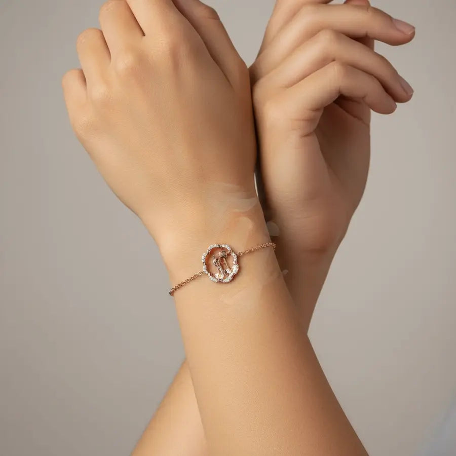 Waiting Crossing Signal Gold Bracelet