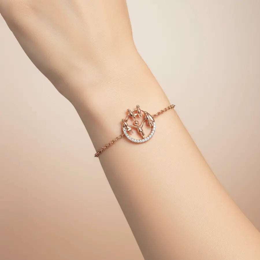 Friendship Circle Dance Gold Bracelet