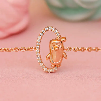 Happy Penguin Poses Gold Bracelet