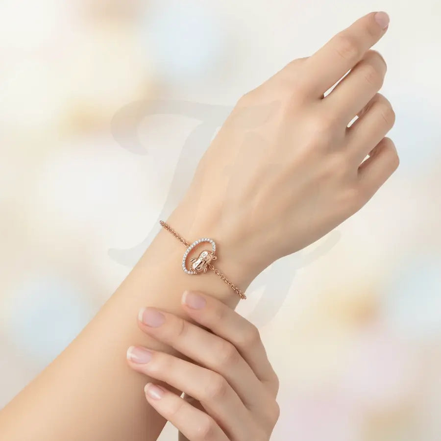 Happy Penguin Poses Gold Bracelet