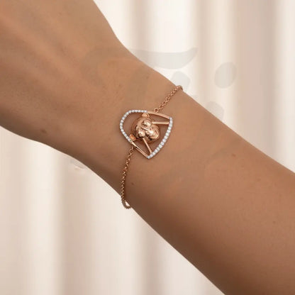 Shy Monkey Gesture Gold Bracelet