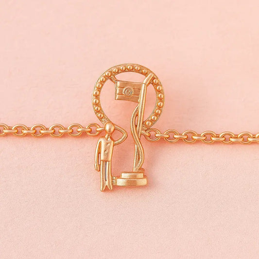 Saluting National Flag Gold Bracelet