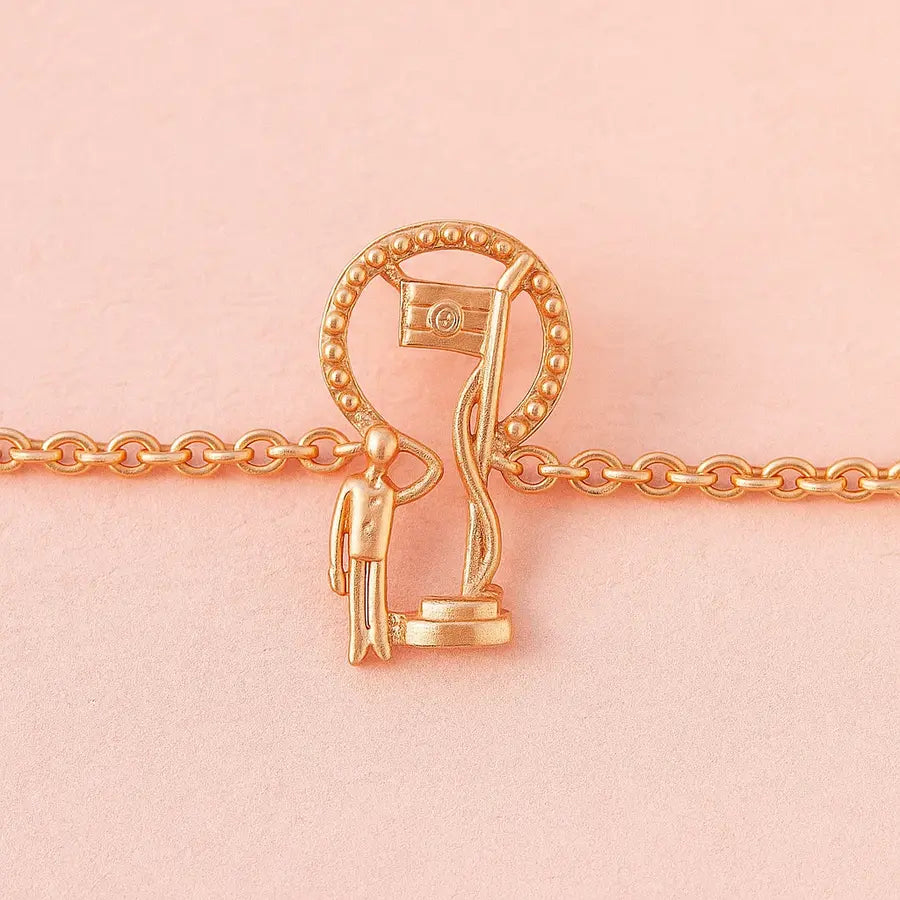 Saluting National Flag Gold Bracelet