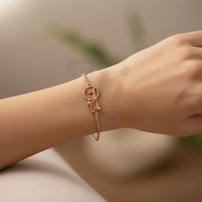 Saluting National Flag Gold Bracelet