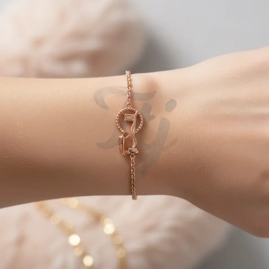 Saluting National Flag Gold Bracelet