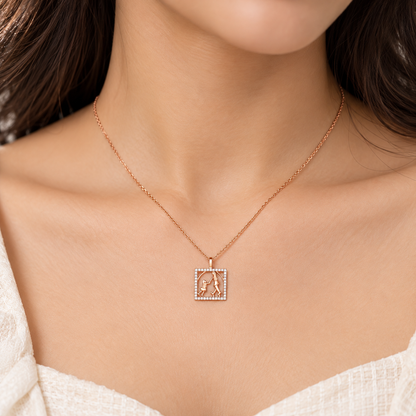 Holding Mom's Hand Gold Chain and Pendant