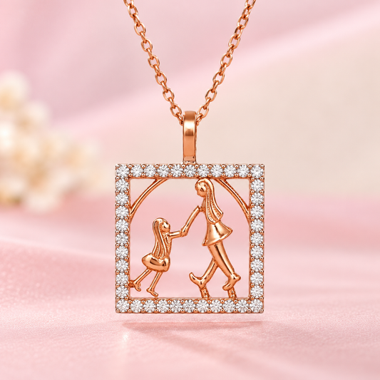 Holding Mom's Hand Gold Chain and Pendant