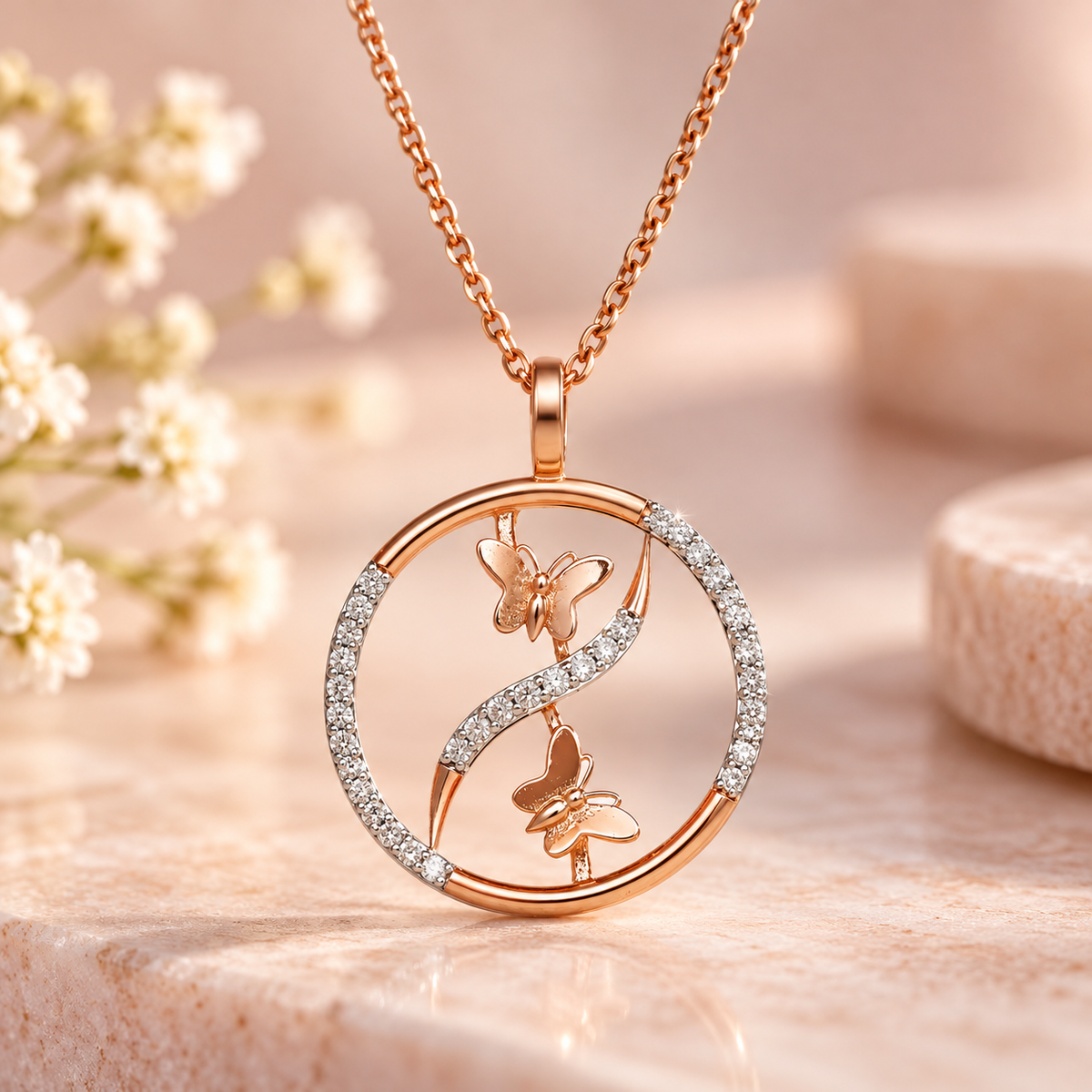 Destiny Butterfly Trails Gold Chain and Pendant