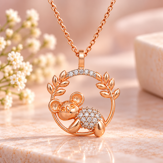 Cozy Koala Hugs Gold Chain and Pendant