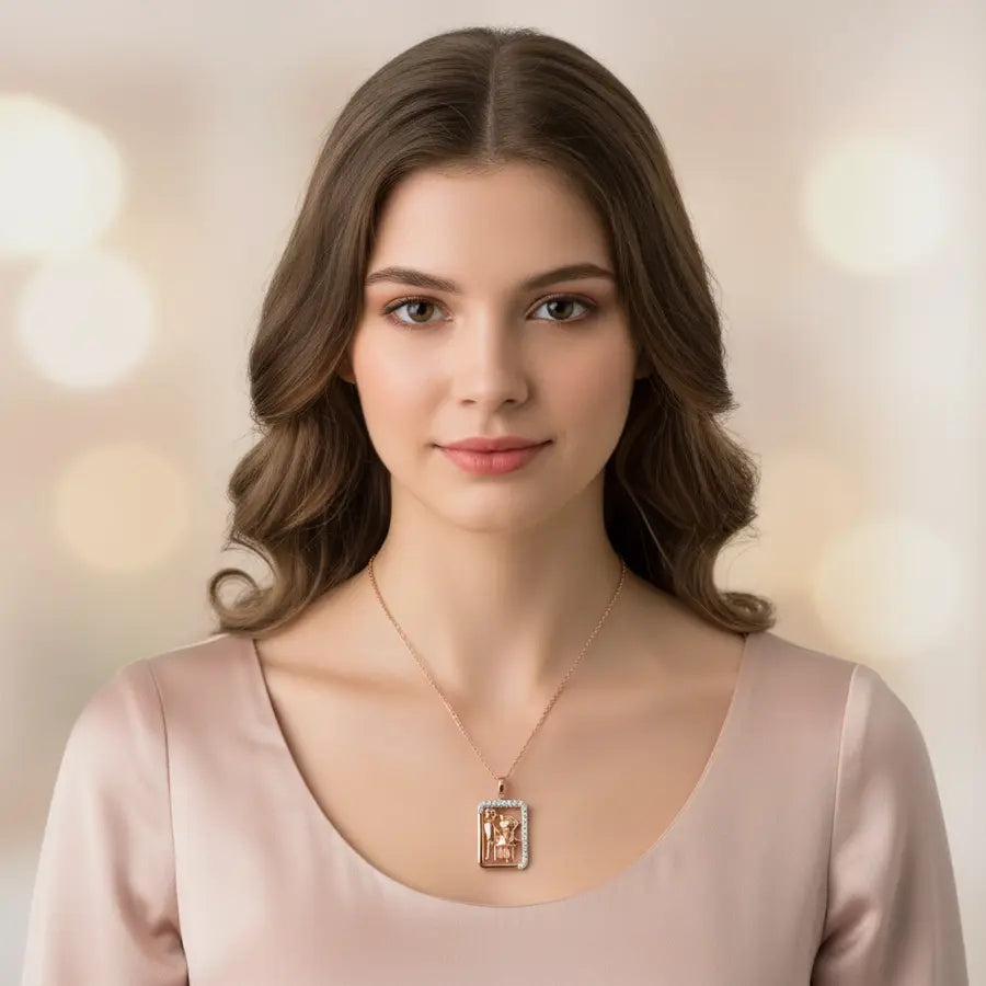 Helping Grandma Step Gold Chain and Pendant
