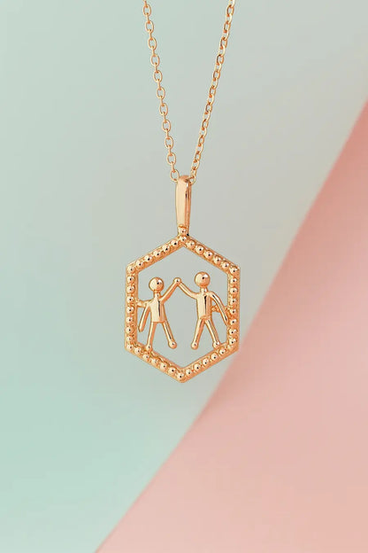 Joyful Hi-Five Gold Chain and Pendant