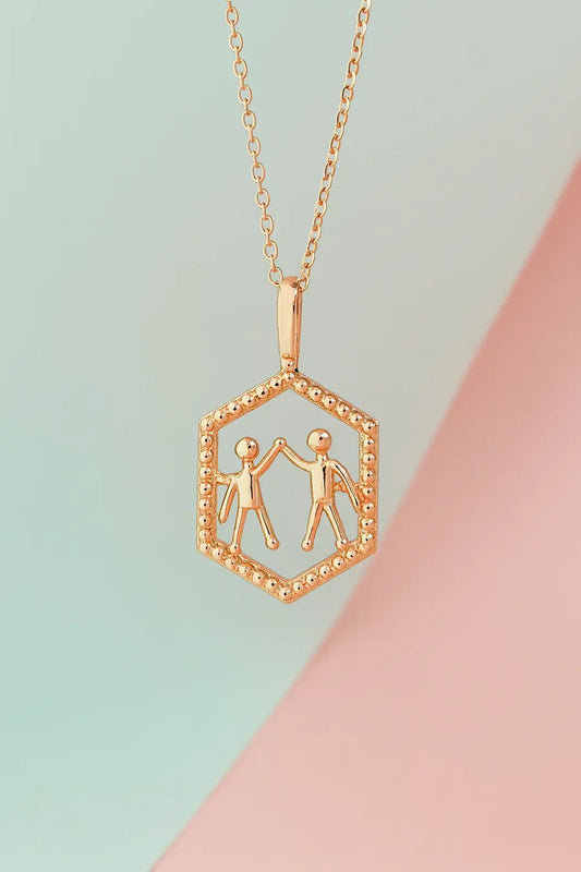 Joyful Hi-Five Gold Chain and Pendant