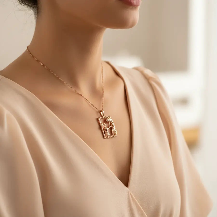 Grandma's Umbrella Care Gold Chain and Pendant