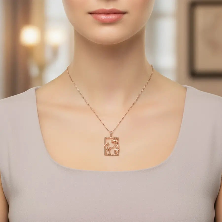Grandma's Umbrella Care Gold Chain and Pendant